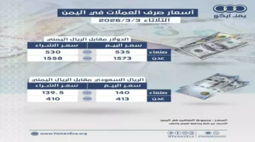 استقرار مفاجئ لأسعار صرف الريال اليمني أمام الدولار والعملة السعودية اليوم
